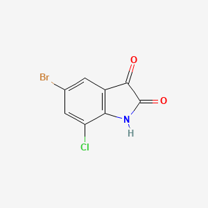 molecular formula C8H3BrClNO2 B1275134 5-溴-7-氯-1H-吲哚-2,3-二酮 CAS No. 613656-97-6