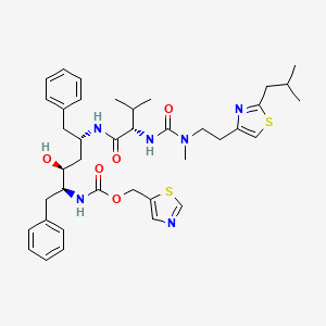 2,7,10,12-Tetraazatetradecanoic acid, 4-hydroxy-12-methyl-9-(1-methylethyl)-14-(2-(1-methylethyl)-4-thiazolyl)-8,11-dioxo-3,6-bis(phenylmethyl)-, 5-thiazolylmethyl ester, (3S-(3R*,4R*,6R*,9R*))-