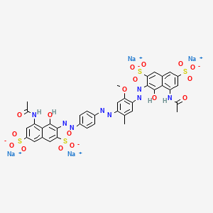 Tetrasodium 5-(acetamido)-3-((4-((4-((8-(acetamido)-1-hydroxy-3,6-disulphonato-2-naphthyl)azo)-5-methoxy-o-tolyl)azo)phenyl)azo)-4-hydroxynaphthalene-2,7-disulphonate