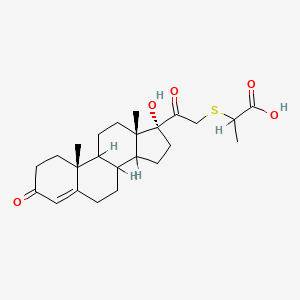 2-((17-Hydroxy-3,20-dioxopregn-4-en-21-yl)thio)propanoic acid