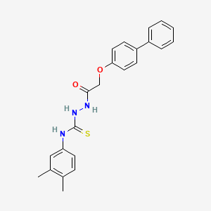 Acetic acid, ((1,1'-biphenyl)-4-yloxy)-, 2-(((3,4-dimethylphenyl)amino)thioxomethyl)hydrazide