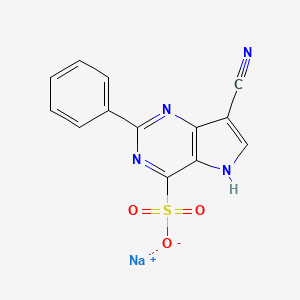 5H-Pyrrolo(3,2-d)pyrimidine-4-sulfonic acid, 7-cyano-2-phenyl-, sodium salt