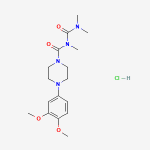 1-Piperazinecarboxamide, 4-(3,4-dimethoxyphenyl)-N-((dimethylamino)carbonyl)-N-methyl-, monohydrochloride