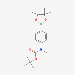 molecular formula C18H28BNO4 B1275180 tert-Butyl methyl(4-(4,4,5,5-tetramethyl-1,3,2-dioxaborolan-2-yl)phenyl)carbamate CAS No. 916587-44-5