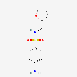 molecular formula C11H16N2O3S B1275186 4-amino-N-(tetrahydrofuran-2-ylmethyl)benzenesulfonamide CAS No. 389605-69-0