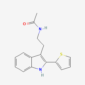 molecular formula C16H16N2OS B1275209 乙酰胺，N-[2-[2-(2-噻吩基)-1H-吲哚-3-基]乙基]- CAS No. 823821-79-0