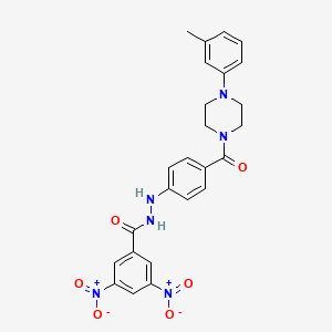 N'-[4-[4-(3-methylphenyl)piperazine-1-carbonyl]phenyl]-3,5-dinitrobenzohydrazide