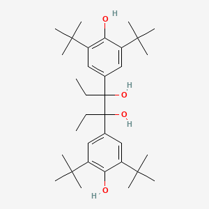 molecular formula C34H54O4 B12752148 3,4-Bis(3,5-di(tert-butyl)-4-hydroxyphenyl)hexane-2,4-diol CAS No. 141075-83-4