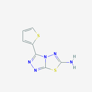 molecular formula C7H5N5S2 B1275216 3-噻吩-2-基[1,2,4]三唑并[3,4-b][1,3,4]噻二唑-6-胺 CAS No. 80809-42-3