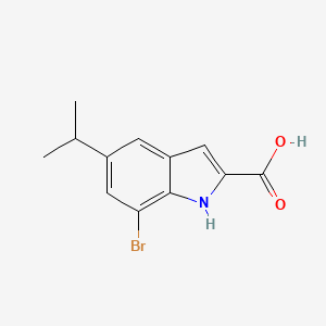 molecular formula C12H12BrNO2 B1275219 7-溴-5-异丙基-1H-吲哚-2-羧酸 CAS No. 383132-55-6