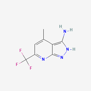 molecular formula C8H7F3N4 B1275221 4-甲基-6-(三氟甲基)-1H-吡唑并[3,4-b]吡啶-3-胺 CAS No. 832740-69-9