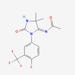 Acetamide, N-(3-(4-fluoro-3-trifluoromethylphenyl)-5,5-dimethyl-2-oxo-4-imidazolidinylidene)-