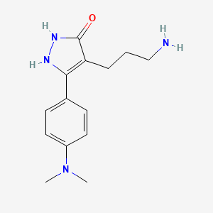 molecular formula C14H20N4O B1275235 4-(3-氨基丙基)-5-[4-(二甲氨基)苯基]-1,2-二氢-3H-吡唑-3-酮 CAS No. 878208-89-0