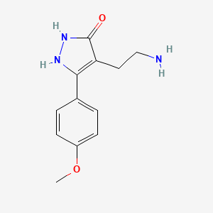 molecular formula C12H15N3O2 B1275242 4-(2-氨基乙基)-5-(4-甲氧基苯基)-1,2-二氢-3H-吡唑-3-酮 CAS No. 878208-79-8