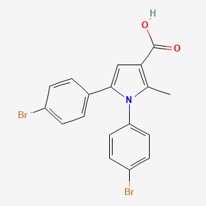 molecular formula C18H13Br2NO2 B1275252 1,5-双(4-溴苯基)-2-甲基-1H-吡咯-3-羧酸 CAS No. 131721-50-1