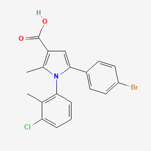 molecular formula C19H15BrClNO2 B1275253 5-(4-bromophenyl)-1-(3-chloro-2-methylphenyl)-2-methyl-1H-pyrrole-3-carboxylic acid CAS No. 881041-60-7
