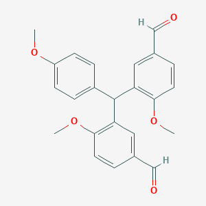 molecular formula C24H22O5 B127527 3-[(5-Formyl-2-methoxyphenyl)-(4-methoxyphenyl)methyl]-4-methoxybenzaldehyde CAS No. 235106-84-0