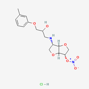 [(3S,3aR,6S,6aS)-3-[[2-hydroxy-3-(3-methylphenoxy)propyl]amino]-2,3,3a,5,6,6a-hexahydrofuro[3,2-b]furan-6-yl] nitrate;hydrochloride