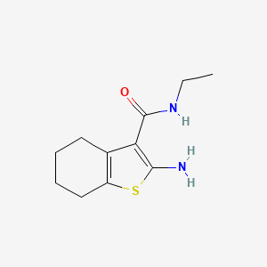 molecular formula C11H16N2OS B1275293 2-amino-N-ethyl-4,5,6,7-tetrahydro-1-benzothiophene-3-carboxamide CAS No. 60598-65-4