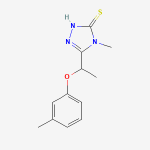 B1275304 4-methyl-5-[1-(3-methylphenoxy)ethyl]-4H-1,2,4-triazole-3-thiol CAS No. 588673-54-5