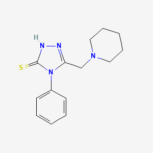 molecular formula C14H18N4S B1275306 4-苯基-5-(哌啶-1-基甲基)-4H-1,2,4-三唑-3-硫醇 CAS No. 65924-80-3