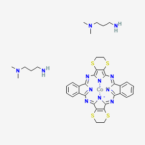 cobalt(2+);N',N'-dimethylpropane-1,3-diamine;5,8,23,26-tetrathia-2,11,20,29,37,39-hexaza-38,40-diazanidanonacyclo[28.6.1.13,10.112,19.121,28.04,9.013,18.022,27.031,36]tetraconta-1,3,9,11,13,15,17,19(39),20,22(27),28,30(37),31,33,35-pentadecaene