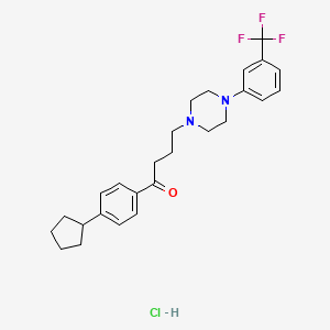 1-Butanone, 1-(4-cyclopentylphenyl)-4-(4-(3-(trifluoromethyl)phenyl)-1-piperazinyl)-, hydrochloride