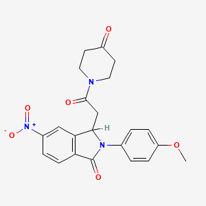 1-((2,3-Dihydro-2-(4-methoxyphenyl)-6-nitro-3-oxo-1H-isoindol-1-yl)acetyl)-4-piperidinone