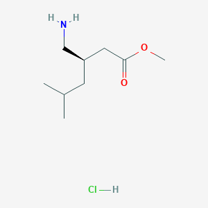 molecular formula C9H20ClNO2 B12753245 Methyl 3-(aminomethyl)-5-methylhexanoate hydrochloride, (R)- CAS No. 1798904-52-5