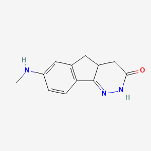 molecular formula C12H13N3O B12753251 2,4,4a,5-Tetrahydro-7-(methylamino)-3H-indeno(1,2-c)pyridazin-3-one CAS No. 114915-73-0