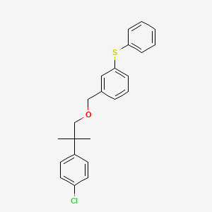 molecular formula C23H23ClOS B12753265 Benzene, 1-((2-(4-chlorophenyl)-2-methylpropoxy)methyl)-3-(phenylthio)- CAS No. 80843-67-0