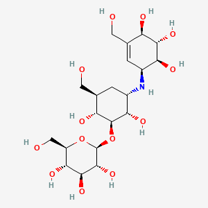 (1S-(1alpha,4alpha5beta,6alpha))-1,5,6-Trideoxy-3-O-beta-D-glucopyranosyl-5-(hydroxymethyl)-1-((4,5,6-trihydroxy-3-(hydroxymethyl)cyclohex-2-en-1-yl)amino)-D-chiro-inositol