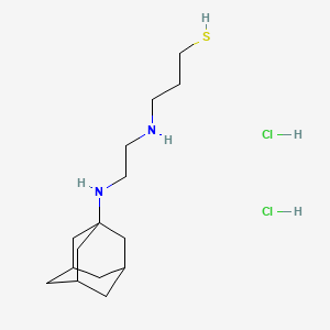 molecular formula C15H30Cl2N2S B12753363 3-((2-(Tricyclo(3.3.1.1(sup 3,7))dec-1-ylamino)ethyl)amino)-1-propanethiol dihydrochloride CAS No. 88313-62-6