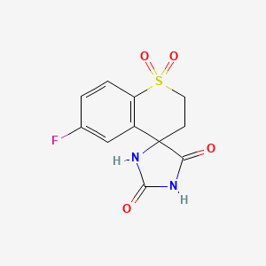 molecular formula C11H9FN2O4S B1275337 6'-fluoro-2',3'-dihydro-2H,5H-spiro[imidazolidine-4,4'-thiochromene]-2,5-dione 1',1'-dioxide CAS No. 66892-63-5