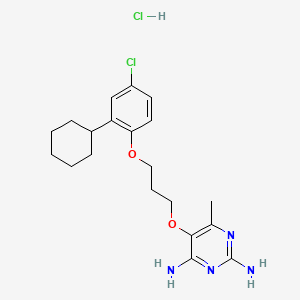 2,4-Pyrimidinediamine, 5-(3-(4-chloro-2-cyclohexylphenoxy)propoxy)-6-methyl-, monohydrochloride