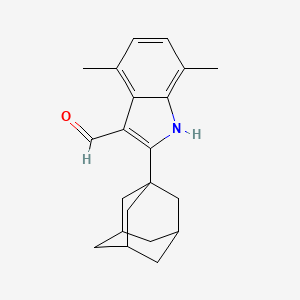molecular formula C21H25NO B1275345 2-(1-金刚烷基)-4,7-二甲基-1H-吲哚-3-甲醛 CAS No. 891721-13-4