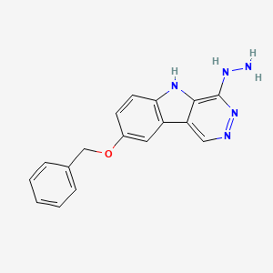 4H-Pyridazino(4,5-b)indol-4-one, 3,5-dihydro-8-(phenylmethoxy)-, hydrazone