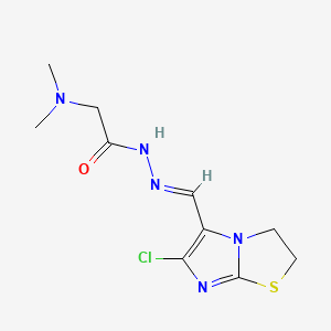 Glycine, N,N-dimethyl-, ((2,3-dihydro-6-chloroimidazo(2,1-b)thiazol-5-yl)methylene)hydrazide