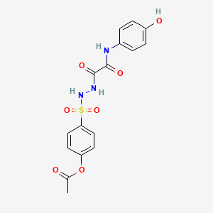 molecular formula C16H15N3O7S B12753548 [4-[[[2-(4-hydroxyanilino)-2-oxoacetyl]amino]sulfamoyl]phenyl] acetate CAS No. 93628-95-6