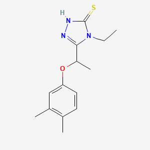molecular formula C14H19N3OS B1275360 5-[1-(3,4-dimethylphenoxy)ethyl]-4-ethyl-4H-1,2,4-triazole-3-thiol CAS No. 588673-85-2