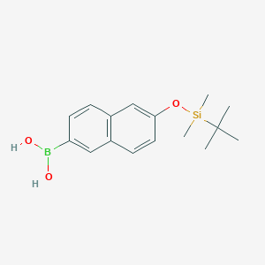 molecular formula C16H23BO3Si B1275372 (6-((tert-Butyldimethylsilyl)oxy)naphthalen-2-yl)boronic acid 