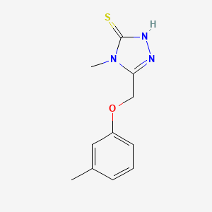 molecular formula C11H13N3OS B1275373 4-甲基-5-[(3-甲基苯氧基)甲基]-4H-1,2,4-三唑-3-硫醇 CAS No. 667437-40-3