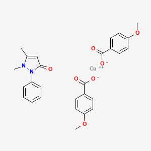 Copper, (1,2-dihydro-1,5-dimethyl-2-phenyl-3H-pyrazol-3-one-O)bis(4-methoxybenzoato-O(sup 1))-