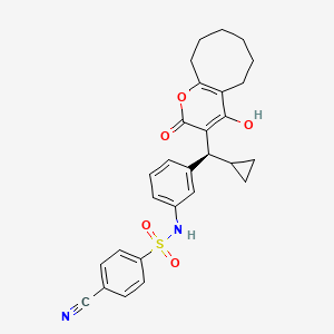 4-Cyano-N-(3-cyclopropyl(5,6,7,8,9,10-hexahydro-4-hydroxy-2-oxo-cycloocta[B]pyran-3-YL)methyl)phenyl benzensulfonamide