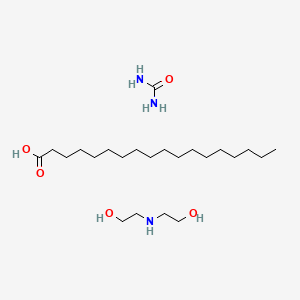 molecular formula C23H51N3O5 B12753915 2-(2-Hydroxyethylamino)ethanol;octadecanoic acid;urea CAS No. 68797-62-6