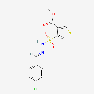 Methyl 4-((((4-chlorophenyl)methylene)hydrazino)sulfonyl)-3-thiophenecarboxylate