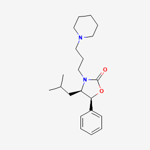 2-Oxazolidinone, 4-(2-methylpropyl)-5-phenyl-3-(3-(1-piperidinyl)propyl)-, (4R-cis)-