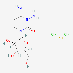 molecular formula C9H14Cl2N4O5Pt B12754004 3-Aminocytidinedichloroplatinum(II) CAS No. 84799-07-5