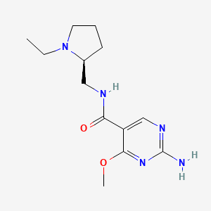 5-Pyrimidinecarboxamide, 2-amino-N-((1-ethyl-2-pyrrolidinyl)methyl)-4-methoxy-, (S)-(-)-