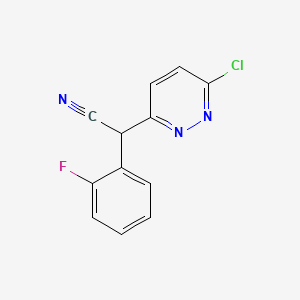 molecular formula C12H7ClFN3 B1275411 2-(6-Chloropyridazin-3-yl)-2-(2-fluorophenyl)acetonitrile CAS No. 154419-42-8